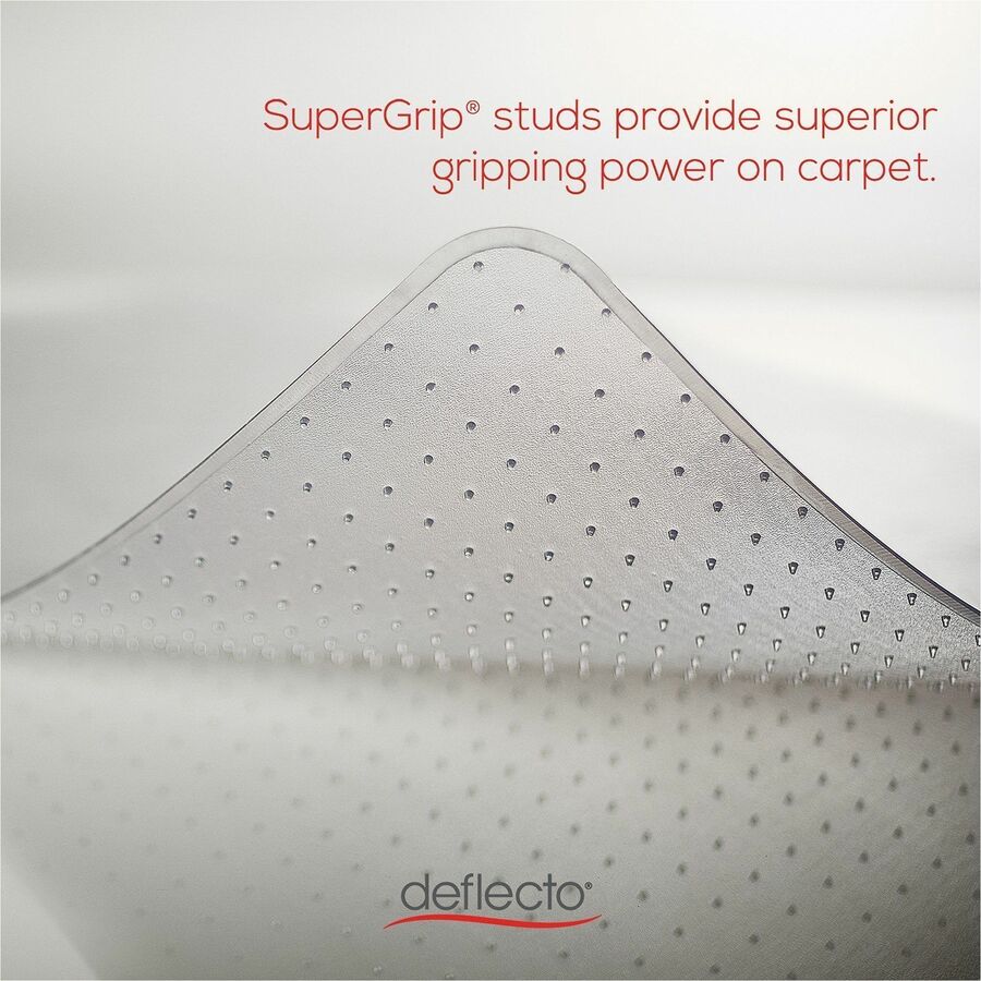 Deflecto SuperMat for Carpet - Carpeted Floor - 45" Length x 53" Width - Lip Size 12" Length x 25" Width - Vinyl - 1 Each