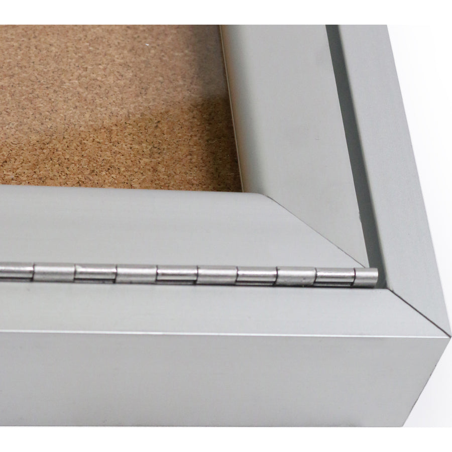 36" Board Height x 72" Board Width - Cork Surface - Shatter Resistant, Self-healing - Satin Aluminum Frame - 1 Each