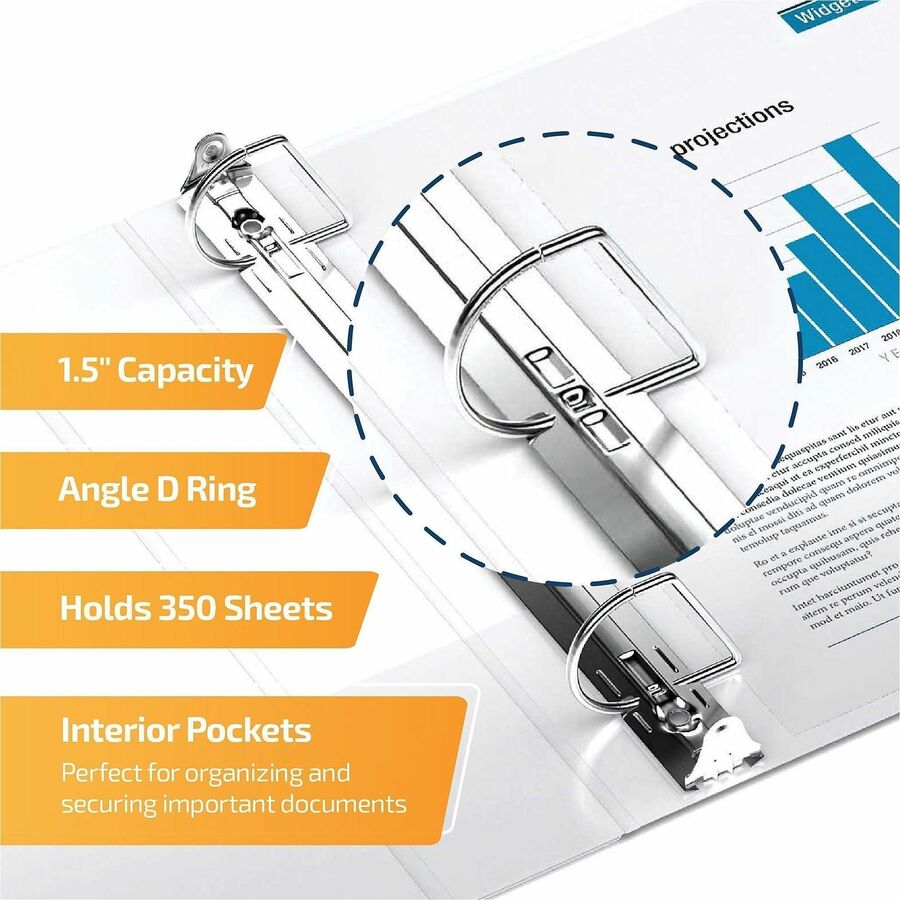 QuickFit View Binder, 3-Ring Binder, Angle D Ring, 1.5 Inch, White