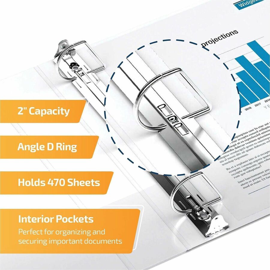 QuickFit View Binder, 3-Ring Binder, Angle D Ring, 2 Inch, White
