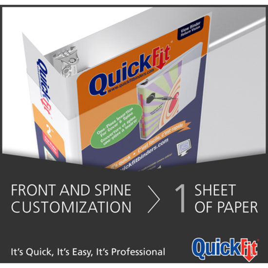 2" Binder Capacity - Letter - 8 1/2" x 11" Sheet Size - 400 Sheet Capacity - 3 x 2" Ring(s) - Fastener(s): Round Ring - Pocket(s): Internal - Polypropylene - White - Recycled - Easy Insert Spine, Clear Overlay - 1 Each