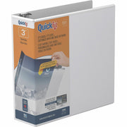 QuickFit Clear-View Binder, 3-Ring Binder, Round Ring, 3 Inch, White