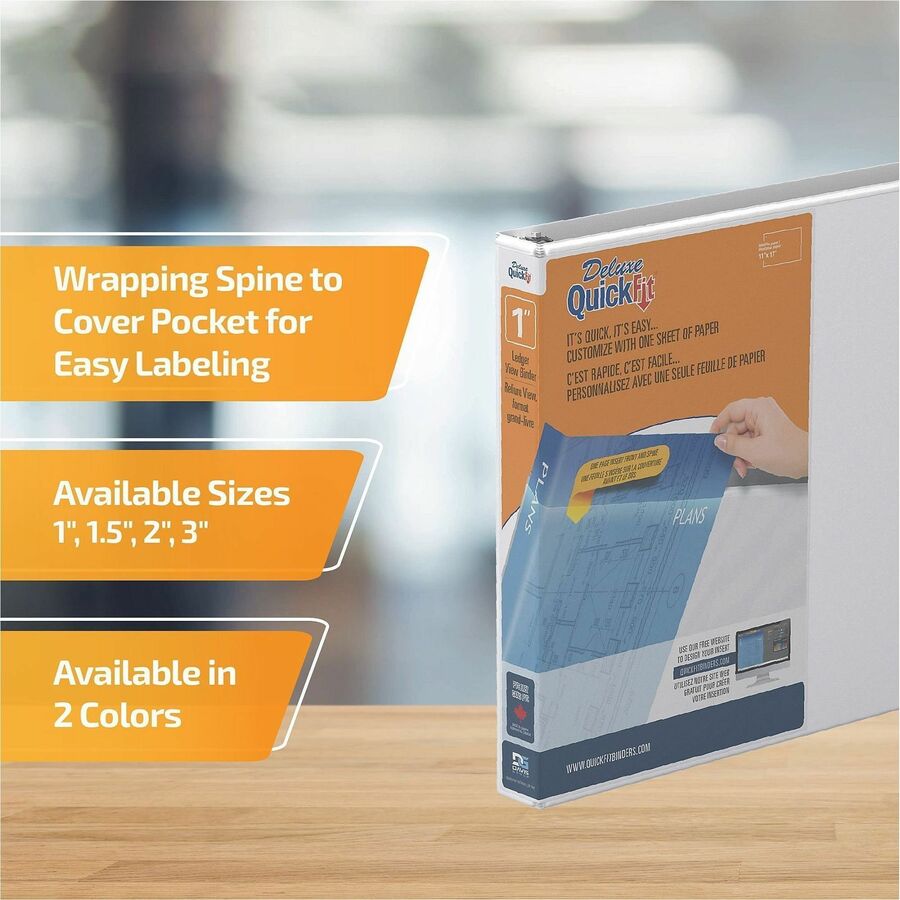 1" Binder Capacity - 11" x 17" Sheet Size - 225 Sheet Capacity - 3 x 1" Ring(s) - Fastener(s): D-Ring - Polypropylene - White - Recycled - Durable, Antimicrobial, Locking Ring, Heavy Duty, Clear Overlay - 1 Each