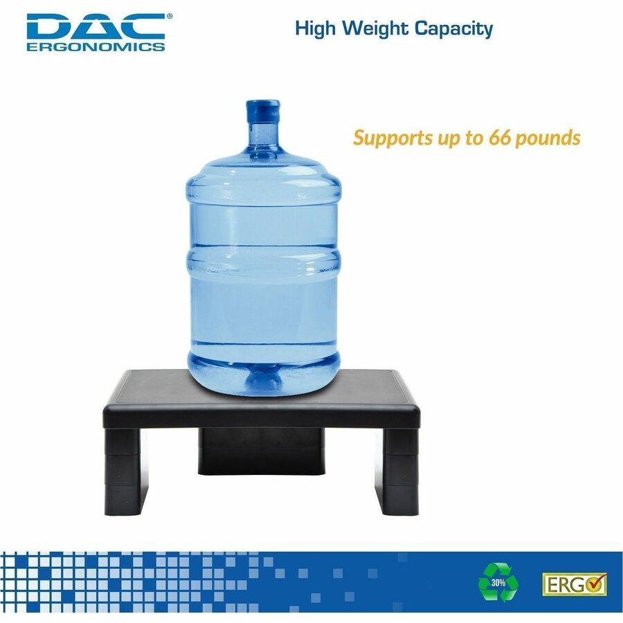 DAC&reg; Stax MP-107 Ergonomic Height-Adjustable Monitor Riser/Laptop Stand, Black