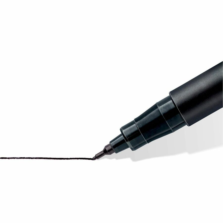 0.4 mm Super Fine Marker Point - Refillable - Black Ink - Black Polypropylene Barrel - Writing - 10 / Box