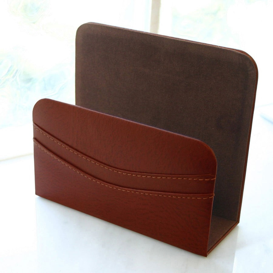 Dacasso Letter Holder - Leather - Mocha - 1 Each