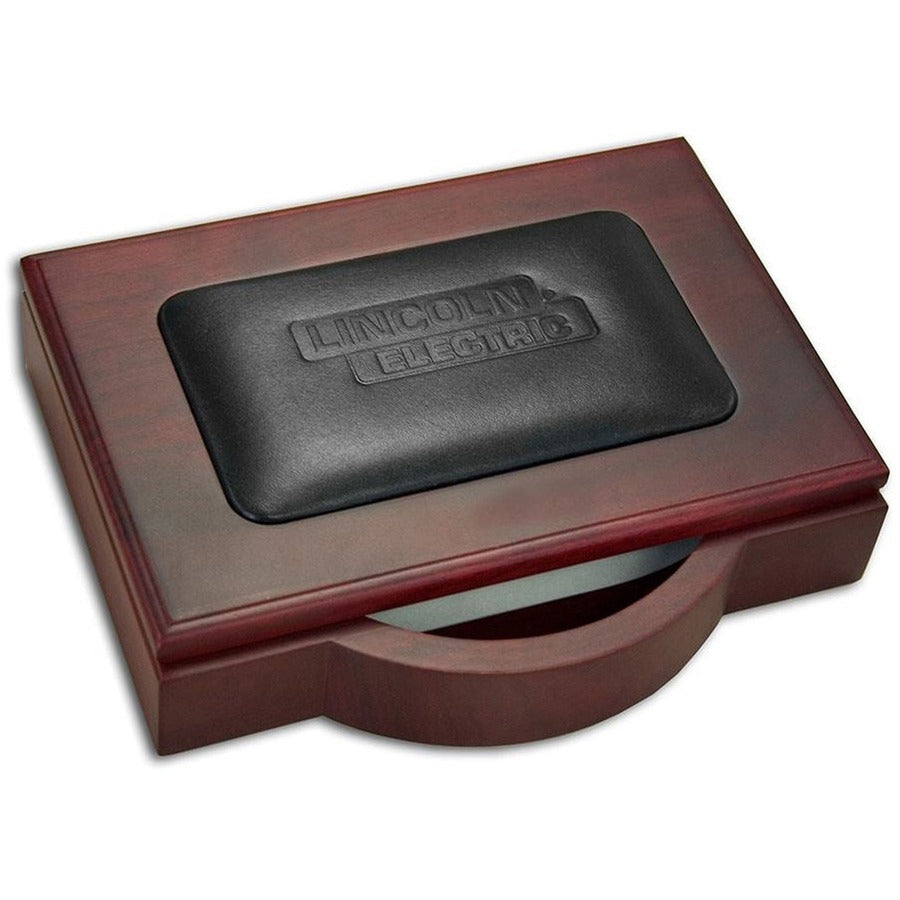 Dacasso Rosewood & Leather Memo Holder