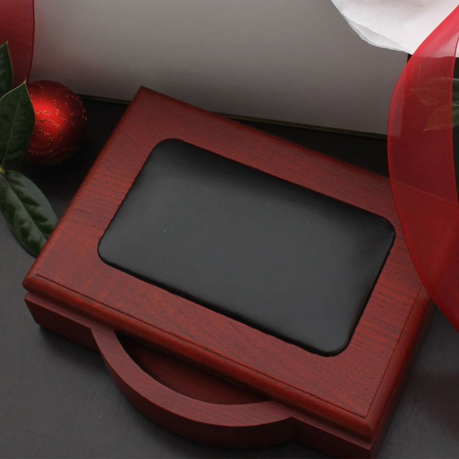 Dacasso Rosewood & Leather Memo Holder