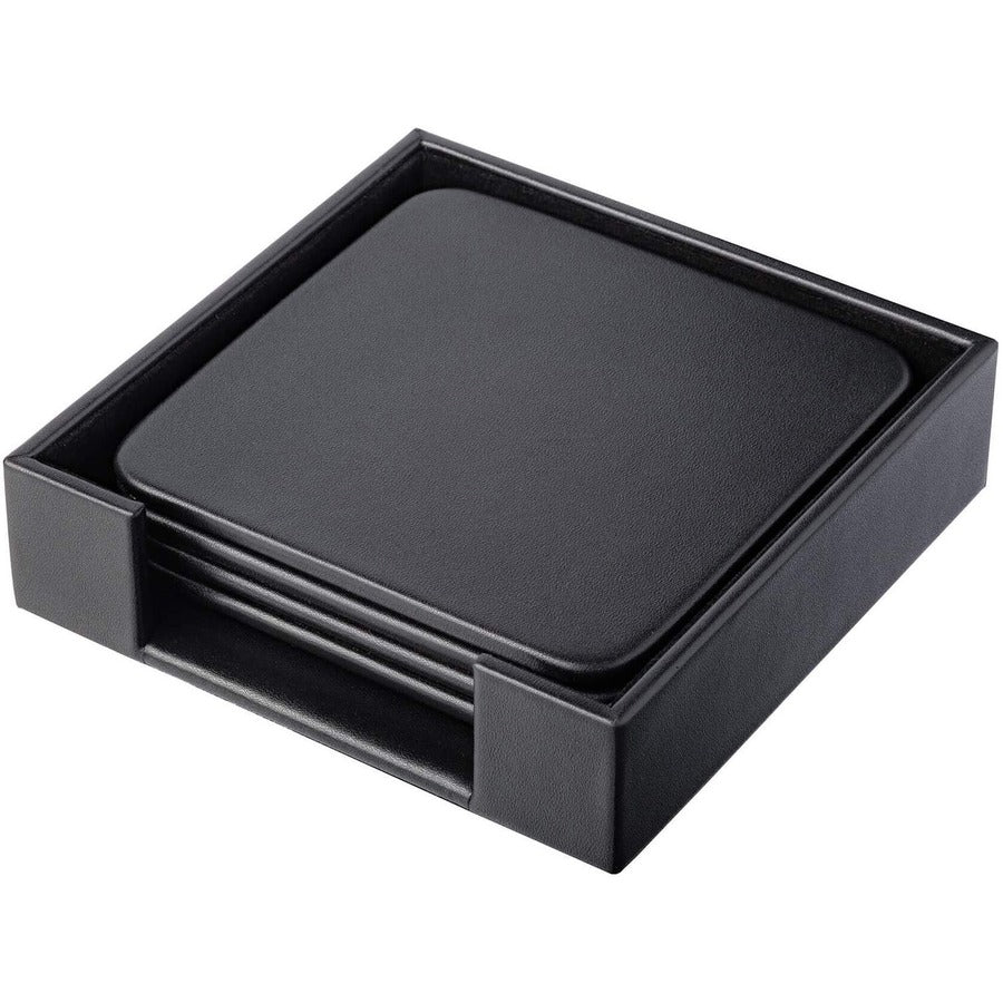 Dacasso Leather Coasters - Set of 4 Square with Holder