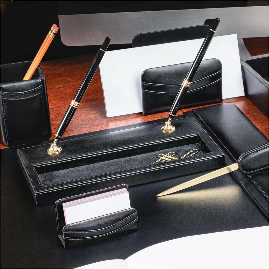 Dacasso Double Pen Stand with Gold Accent
