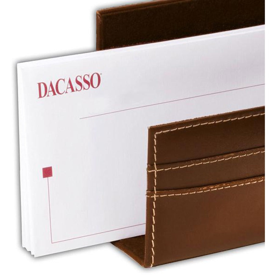 Dacasso Letter Holder - Leather - Rustic Brown - 1 Each