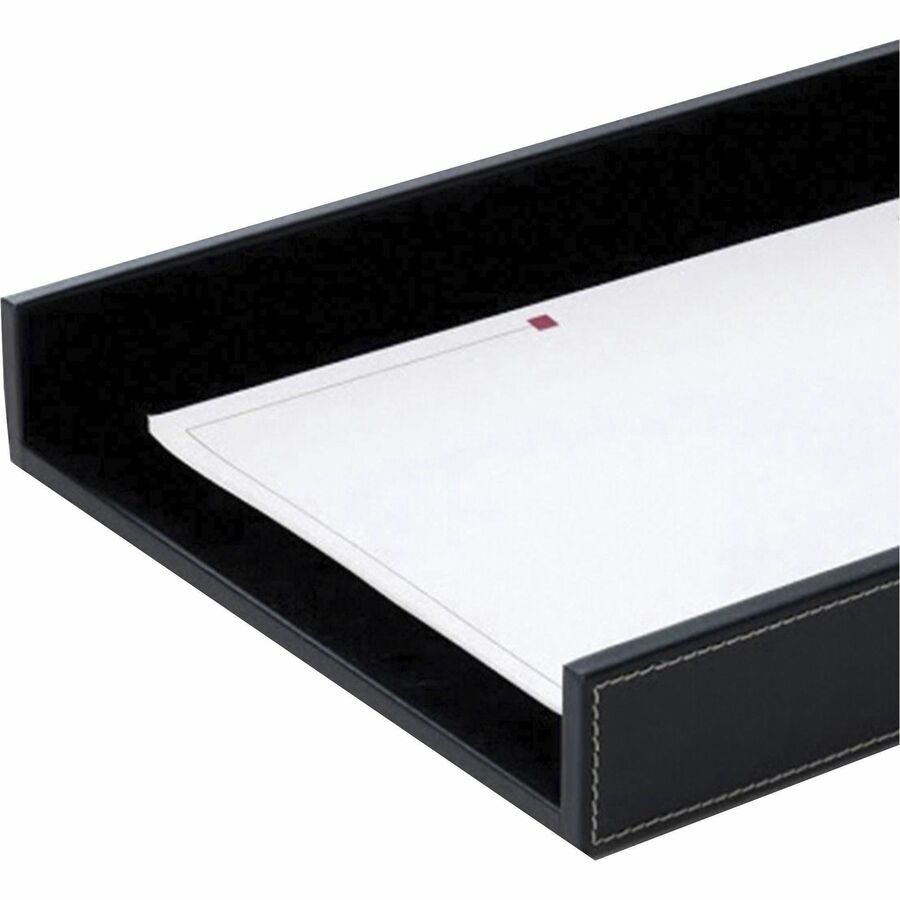 Dacasso Single Front Load Tray - 2" x 10.6" - Leather - Black