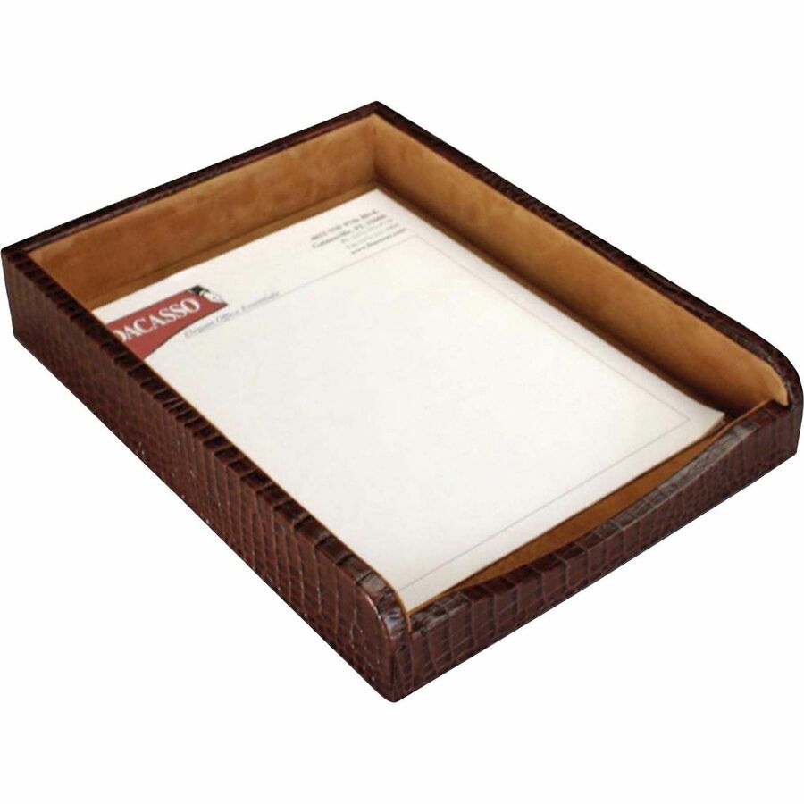 Dacasso Crocodile Embossed Single Letter Tray