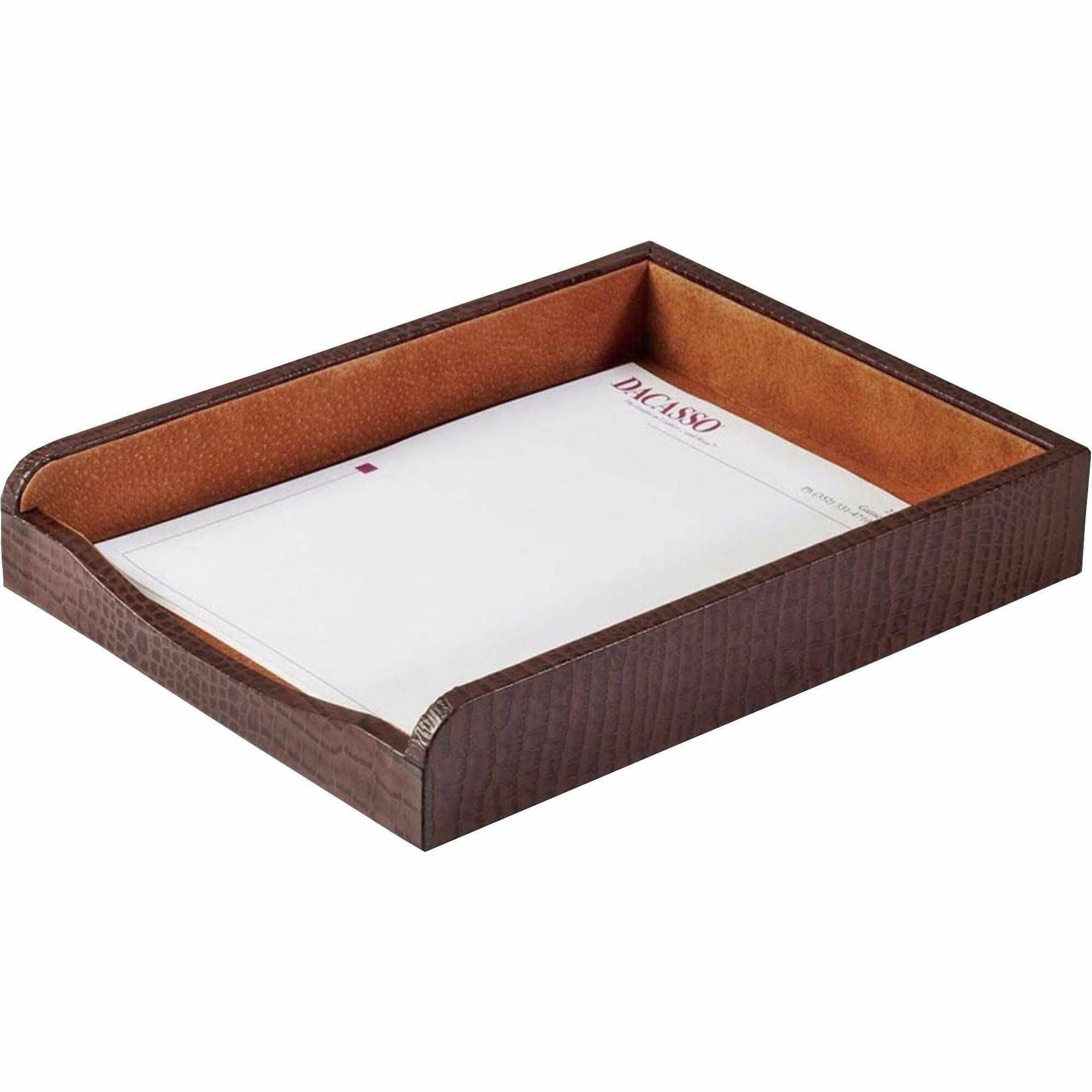 Dacasso Crocodile Embossed Single Letter Tray