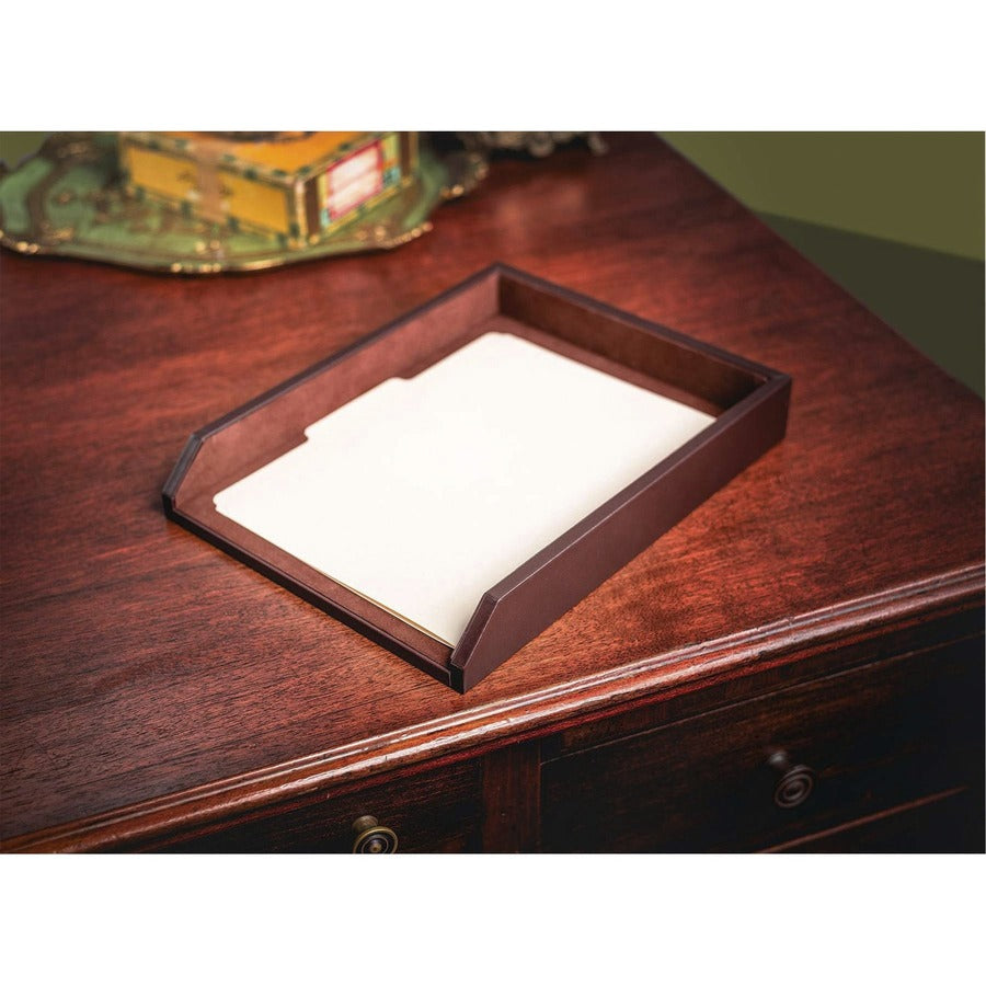 Dacasso Single Front Load Tray - 2" x 10.5" - Leather - Chocolate