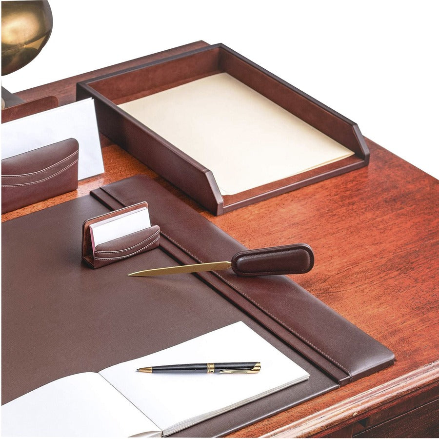 Dacasso Single Front Load Tray - 2" x 10.5" - Leather - Chocolate