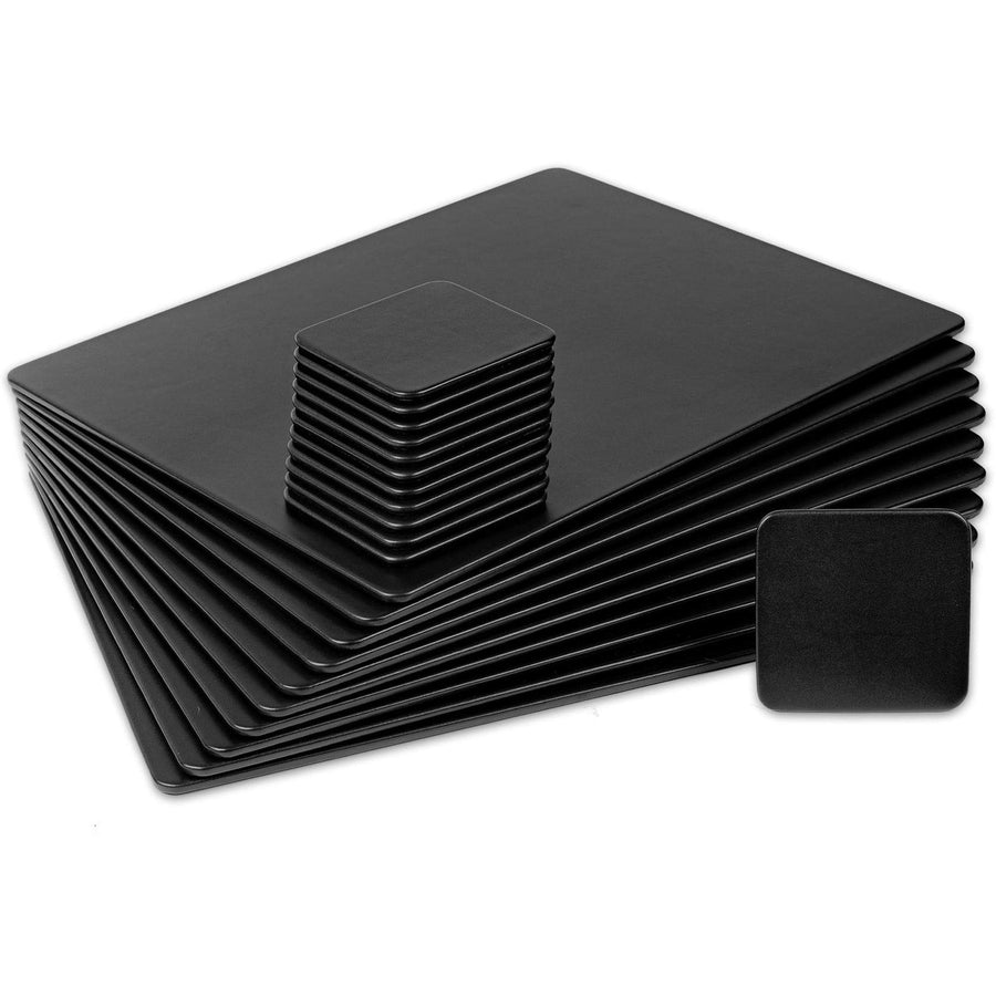 Dacasso Leather Conference Room Set - Leather, Velveteen - Black - 1 Each