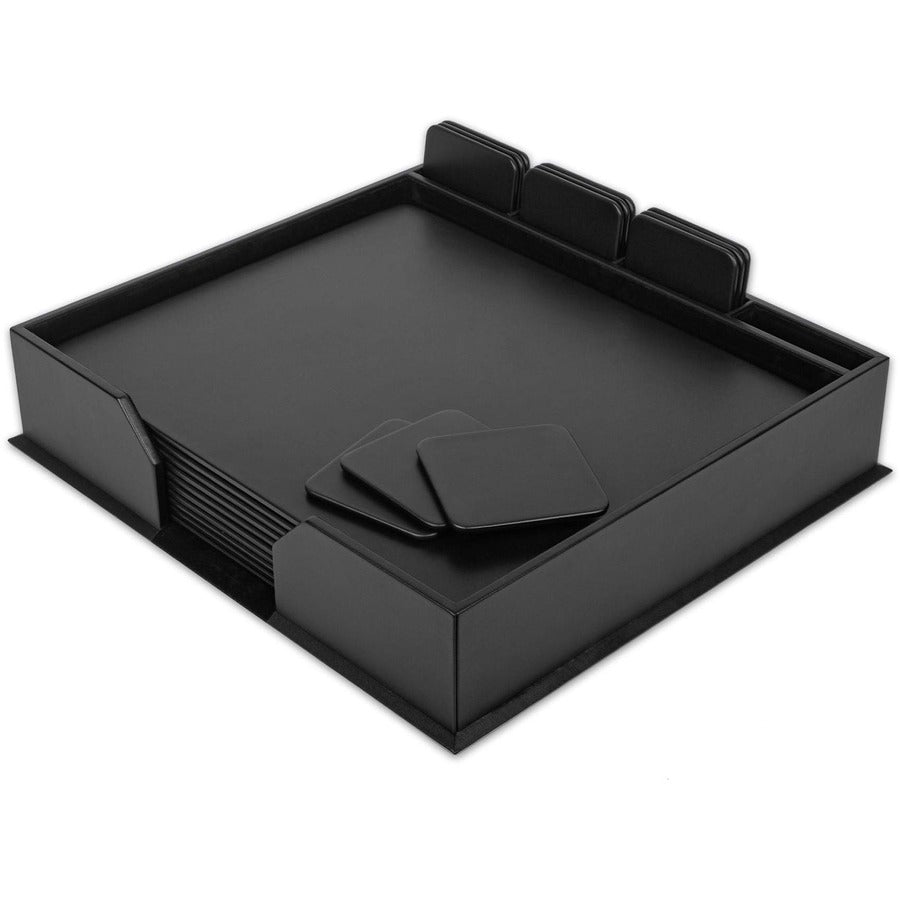 Dacasso Leather Conference Room Set - Leather, Velveteen - Black - 1 Each