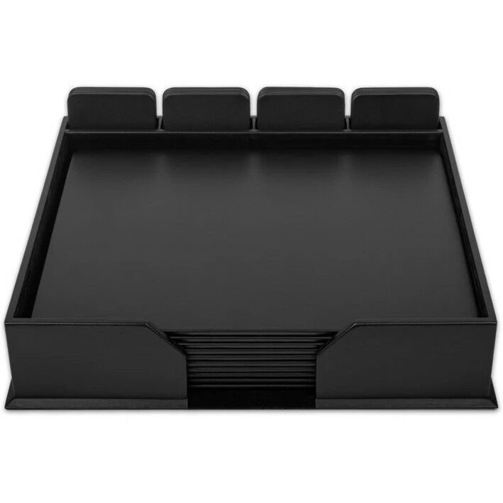 Dacasso Leather Conference Room Set - Leather, Velveteen - Black - 1 Each