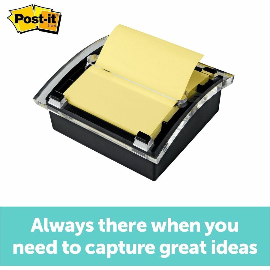 Post-it&reg; Greener Dispenser Notes - 1200 - 3" Flag/Note Width x 3" Flag/Note Length - Square - 100 Sheets per Pad - Unruled - Yellow - Paper - Self-adhesive, Repositionable, Non-smearing - Recycled - 1 Pack