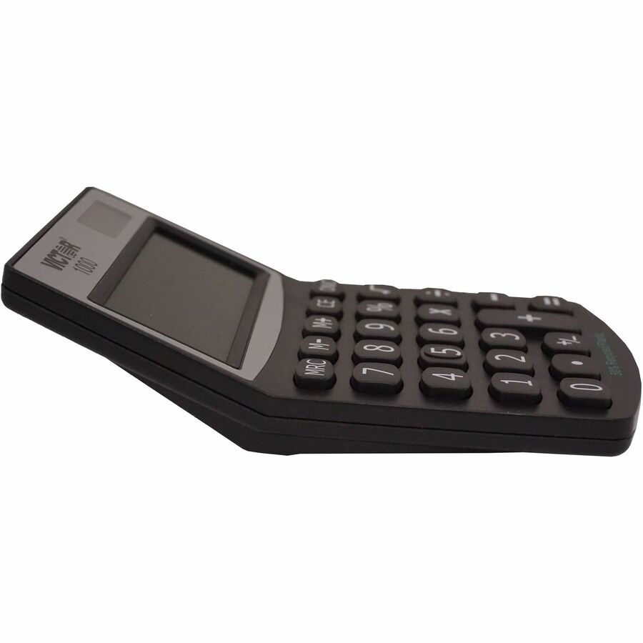 Large LCD, Battery Backup, Independent Memory, Plastic Key, Dual Power - 0.71" - 8 Digits - LCD - Battery/Solar Powered - 0.5" Height x 3.3" Width x 4.3" Depth - Black - Plastic - 1 Each