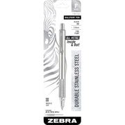 0.7 mm Fine Pen Point - Refillable - Retractable - Black Ink - Stainless Steel Barrel - 1 Each