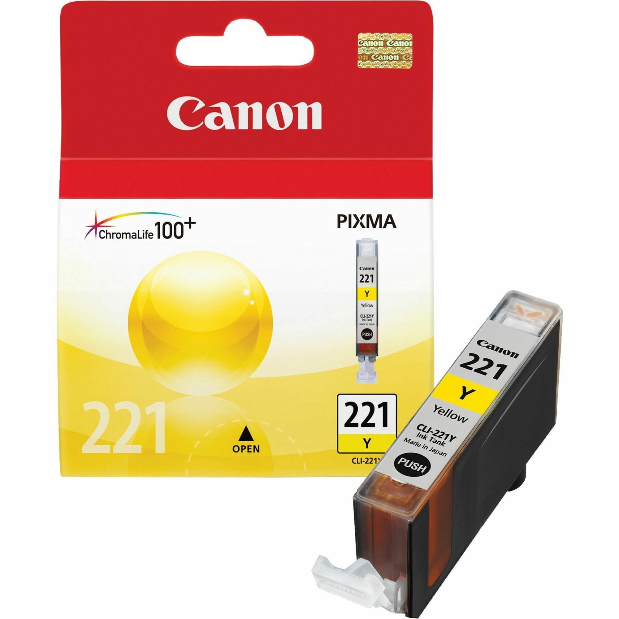 Canon CLI-221Y Original Inkjet Ink Cartridge - Yellow - 1 Each