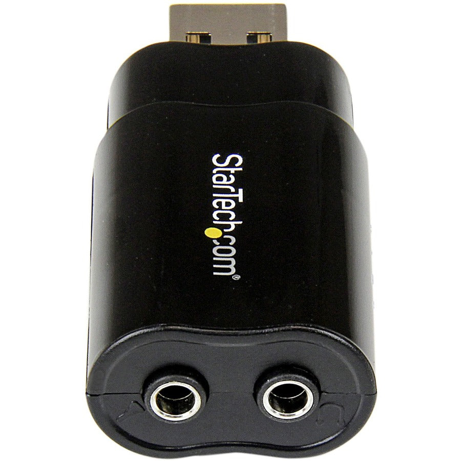 StarTech.com USB 2.0 to External Stereo Audio Adapter - 1 x Type A USB 2.0 USB Male - 1 x Mini-phone Audio In Female, 1 x Mini-phone Audio Out Female - Black - 1 Each - TAA Compliant