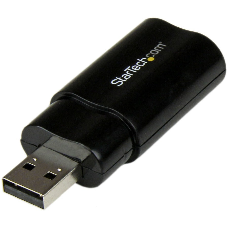 StarTech.com USB 2.0 to External Stereo Audio Adapter - 1 x Type A USB 2.0 USB Male - 1 x Mini-phone Audio In Female, 1 x Mini-phone Audio Out Female - Black - 1 Each - TAA Compliant