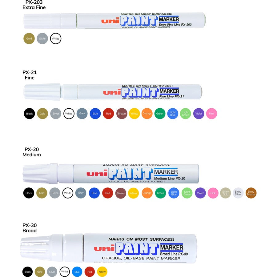 uniball™ uni-Paint PX-20 Oil-Based Paint Marker - Medium Marker Point - Black Ink - Oil Based - 1 Each