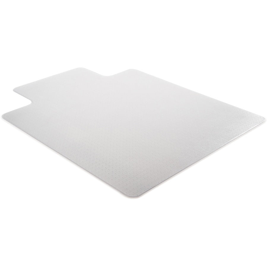 Lorell Medium-Pile Wide Lip Chairmat - 53" Length x 45" Width x 0.133" Thickness - Lip Size 12" Length x 25" Width - Vinyl - Clear - 1 Each