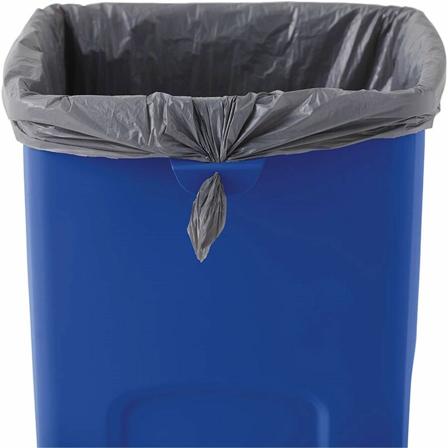 Rubbermaid Commercial Untouchable Square Container - 23 gal Capacity - Square - 32.9" Height x 16.5" Width x 15.5" Depth - Resin - Blue - 1 Each