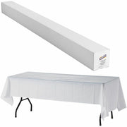 Genuine Joe Banquet-Size Plastic Tablecover - 300 ft Length x 40" Width - Plastic - White - 1 Roll