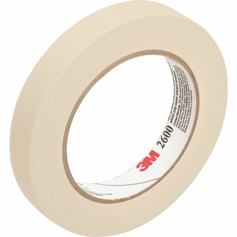 Highland Economy Masking Tape - 60 yd Length x 0.71" Width x 4.4 mil Thickness - 3" Core - Tan - Rubber Backing - For Labeling, Bundling, Wrapping, Mounting, Holding - 12 / Pack