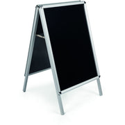 33" Board Height x 23" Board Width - Black Melamine Surface - Silver Aluminum Frame - 42" Height x 25" Width x 25.5" Depth - 1 Each