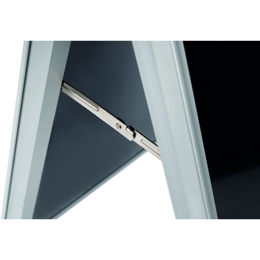 33" Board Height x 23" Board Width - Black Melamine Surface - Silver Aluminum Frame - 42" Height x 25" Width x 25.5" Depth - 1 Each