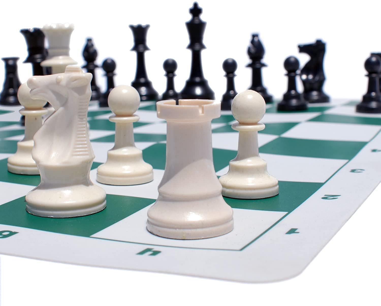 Weighted Tournament Chess Set, Board, Large Bag, Pieces 3.75 in.