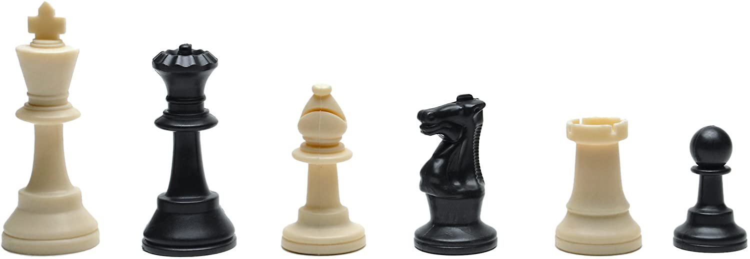 Weighted Tournament Chess Set, Board, Large Bag, Pieces 3.75 in.