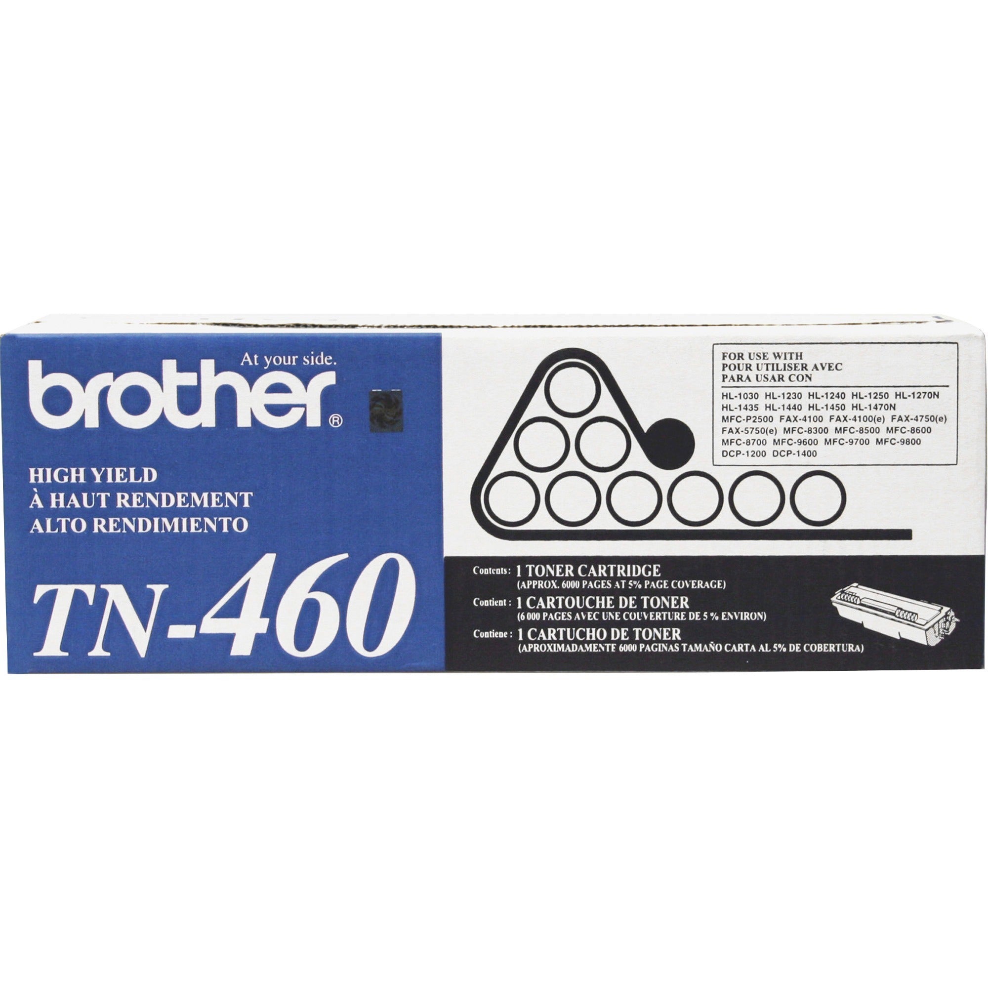 Brother TN460 Original Laser Toner Cartridge - Black - 1 Each