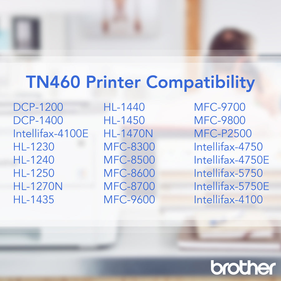 Brother TN460 Original Laser Toner Cartridge - Black - 1 Each