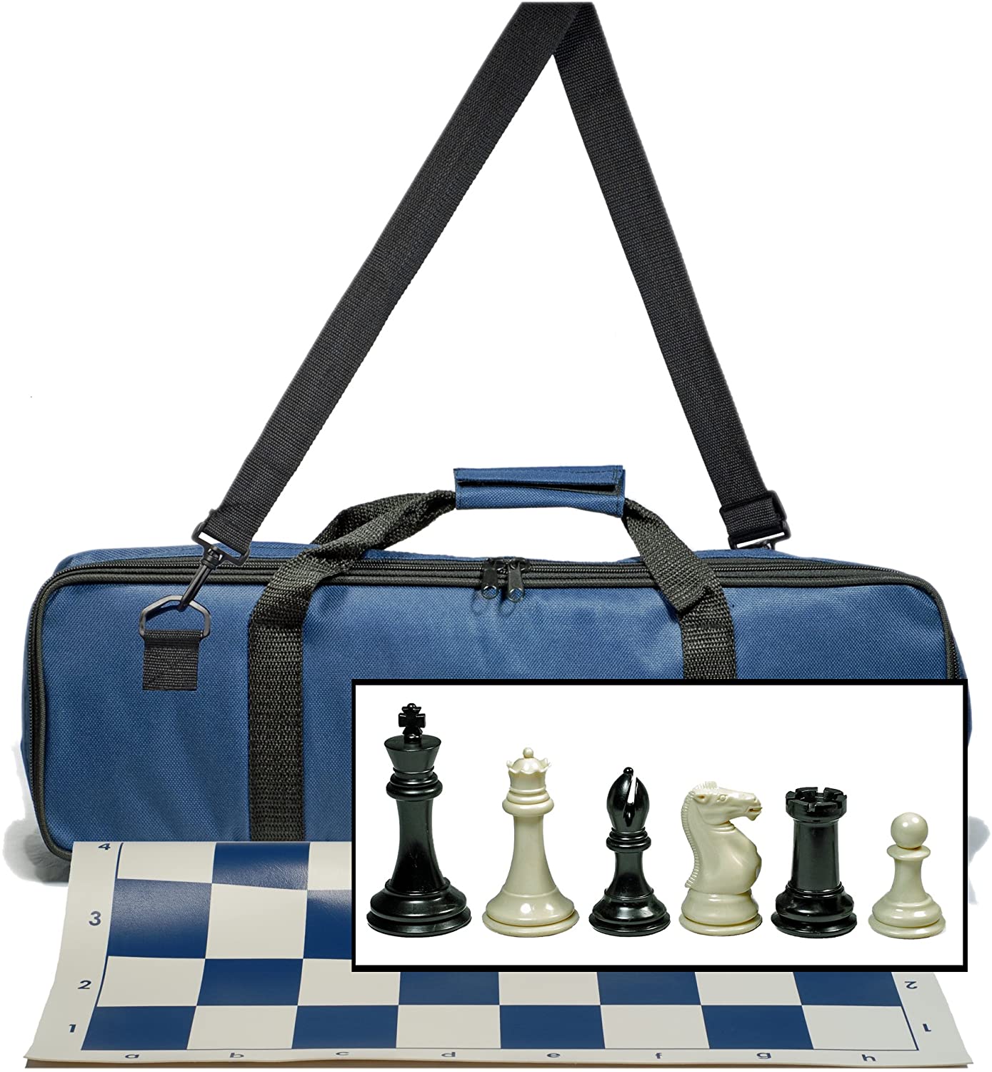 Travel  Sets - Magnetic,  Pegged  &  Roll  Up Roll-Up Brn Vinyl Brd; Deluxe Brn Canvas Bag; Trpl. Wgtd W/Extra Queen (04-1040)