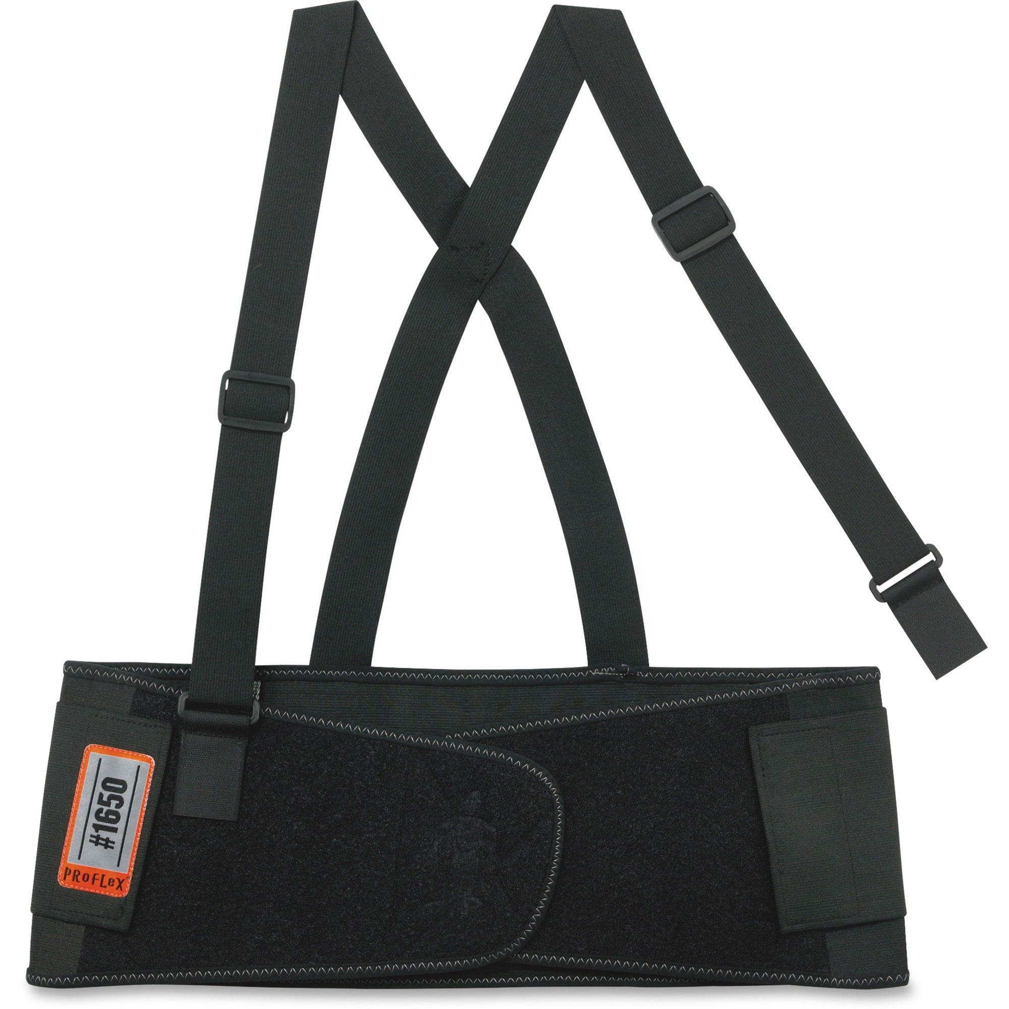 Ergodyne ProFlex Economy Elastic Back Support, Medium, Strap Mount, Black, 1 Each