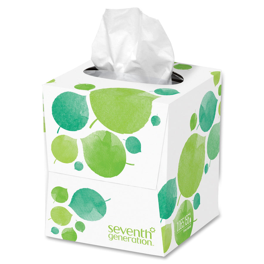 Seventh Generation 100% Recycled Facial Tissues - 2 Ply - White - Paper - 1 Box