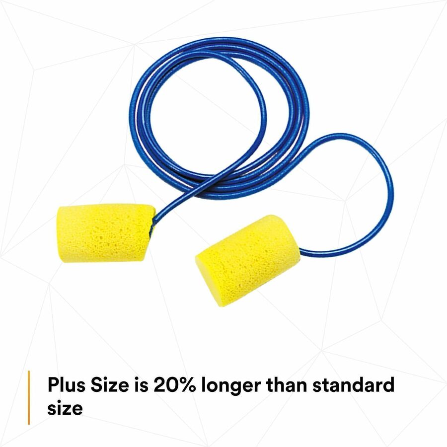 Noise Protection - Foam - Yellow - Moisture Resistant, Corded - 2/Pair - 200 / Box