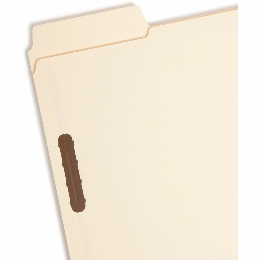 Smead SuperTab 1/3 Tab Cut Letter Recycled Fastener Folder - 8 1/2" x 11" - 3/4" Expansion - 2 x 2K Fastener(s) - 2" Fastener Capacity - Top Tab Location - Assorted Tab Position - 11 pt. - 2 Plys - Manila - Reinforced Tab - 10% Recycled - 50 / Box