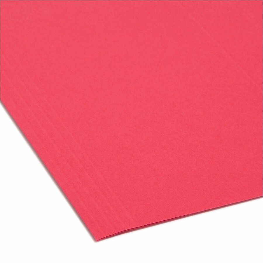 Smead FasTab 1/3 Tab Cut Letter Recycled Hanging Folder - 8 1/2" x 11" - 3/4" Expansion - Top Tab Location - Assorted Tab Position - 11 pt. - 2 Plys - Red - Reinforced Tab, Embossed, Heavy Duty, Tear Resistant - 10% Recycled - 20 / Box