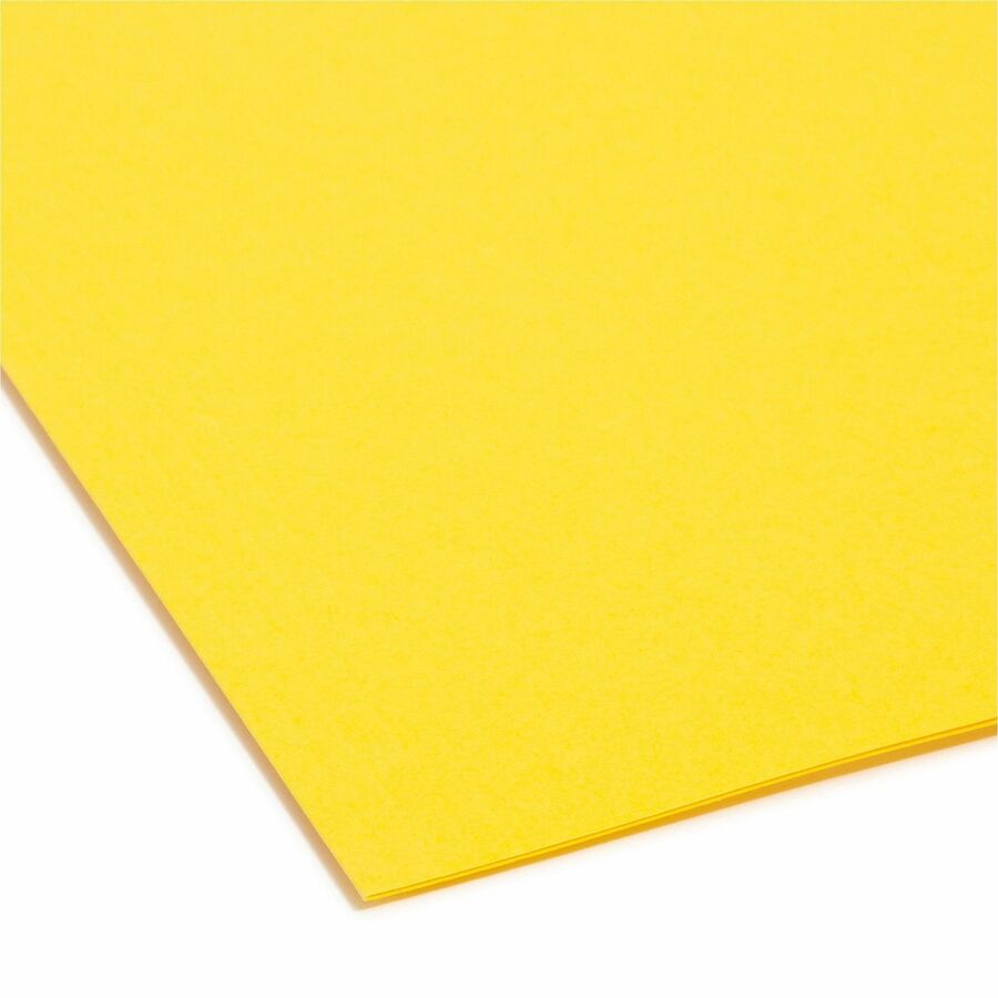 Smead FasTab 1/3 Tab Cut Letter Recycled Hanging Folder - 8 1/2" x 11" - Top Tab Location - Assorted Tab Position - 11 pt. - 2 Plys - Yellow - Heavy Duty, Embossed, Tear Resistant - 10% Recycled - 20 / Box