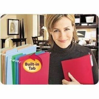 Smead FasTab 1/3 Tab Cut Letter Recycled Hanging Folder - 8 1/2" x 11" - Top Tab Location - Assorted Tab Position - 11 pt. - 2 Plys - Green - Embossed, Heavy Duty, Tear Resistant - 10% Recycled - 20 / Box