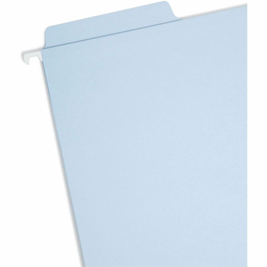 Smead FasTab 1/3 Tab Cut Letter Recycled Hanging Folder - 8 1/2" x 11" - Top Tab Location - Assorted Tab Position - 11 pt. - 2 Plys - Camel, Lake Blue, Moss - Heavy Duty, Embossed - 10% Recycled - 18 / Box
