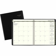 At-A-Glance Recycled Planner, Large, Monthly, 13 Months (Jan 2026-Jan 2027), Julian Dates, 9" x 11", Sand Sheets, Wire Bound, Black Simulated Leather, Tabbed, Address & Phone Directory, 1 Each